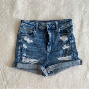 American Eagle High Waisted Distressed Jean Shorts